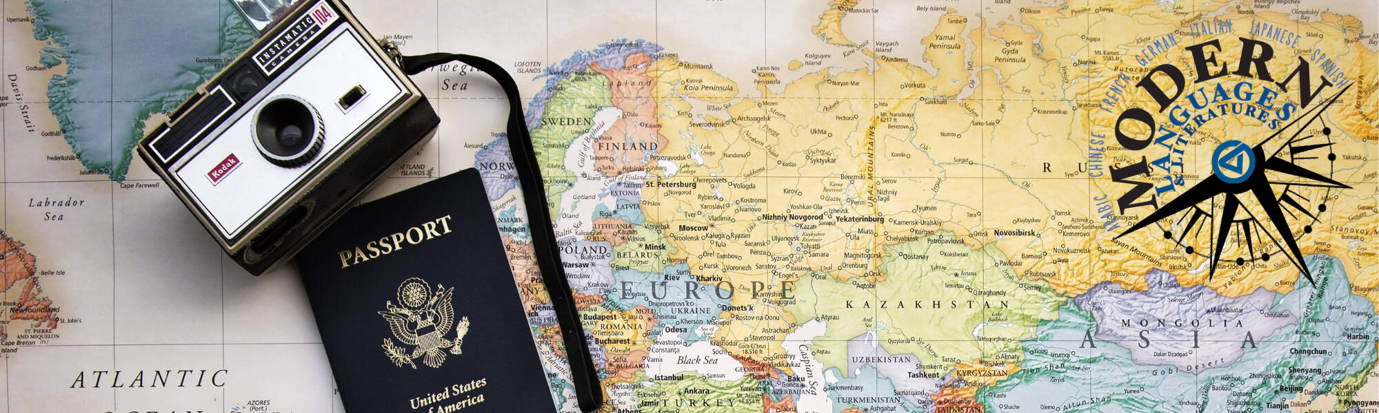 Passport & Camera on a Map